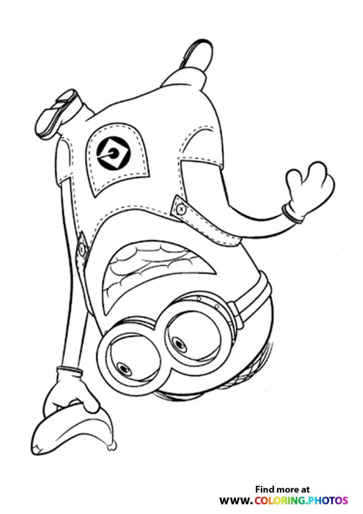Minions Bob with banana Coloring Page