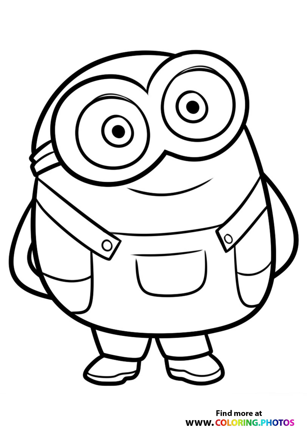 Minions Cute Bob Coloring Page