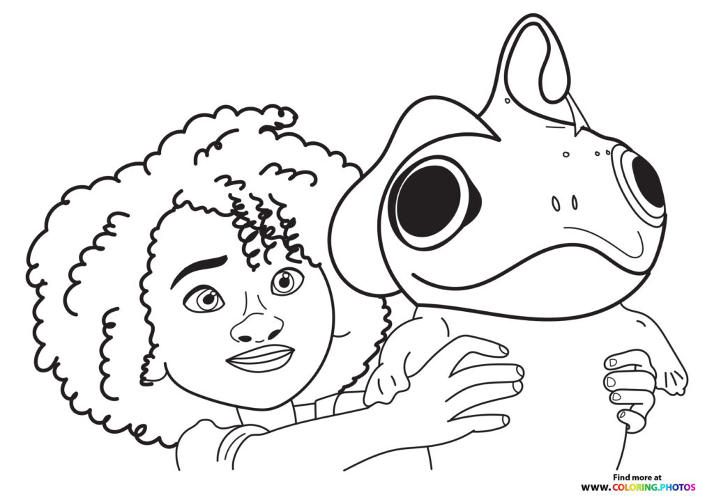 Maisie with her monster friend