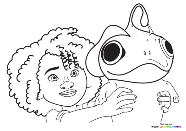 Maisie with her monster friend