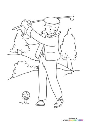 Man golfing
