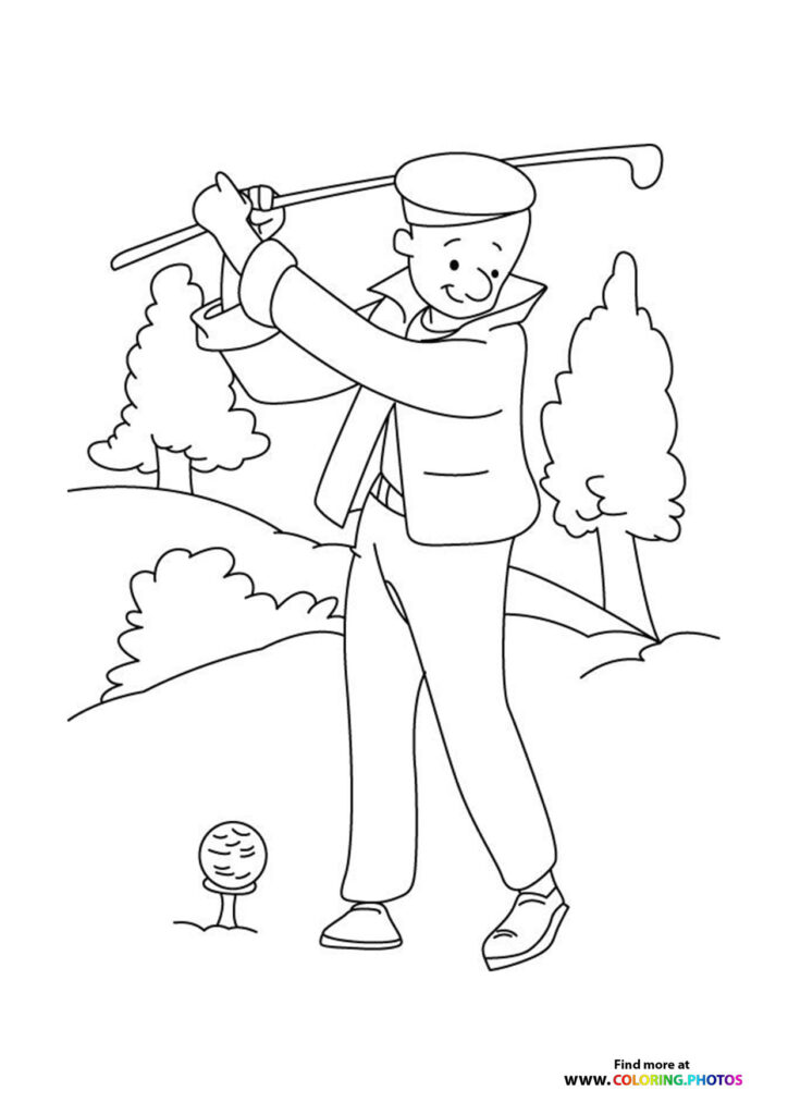 Man golfing
