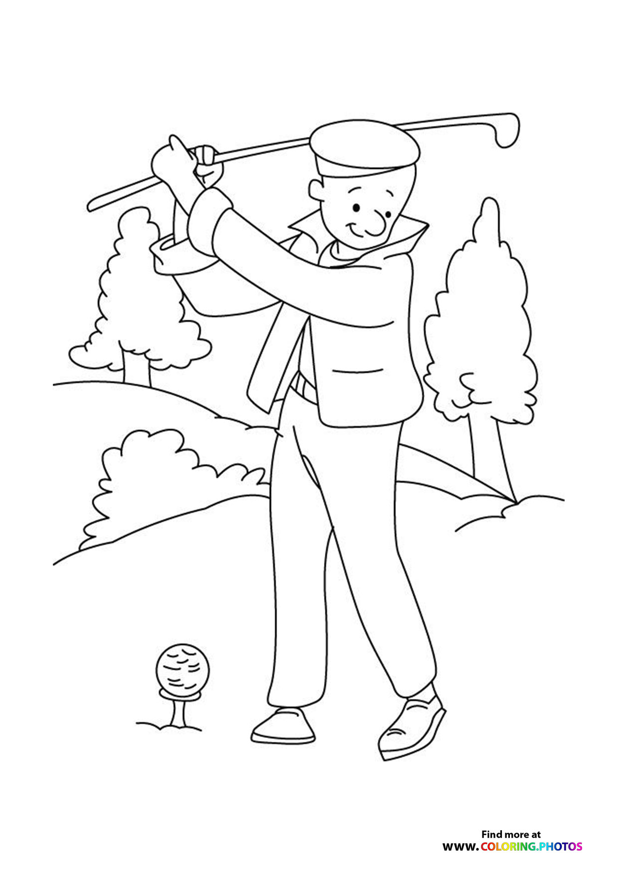 Man golfing