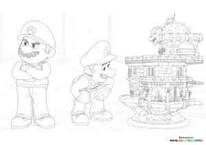 Mario, Luigi and Princess Peach's Castle in Space