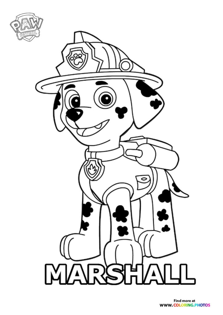 Marshall posing coloring page