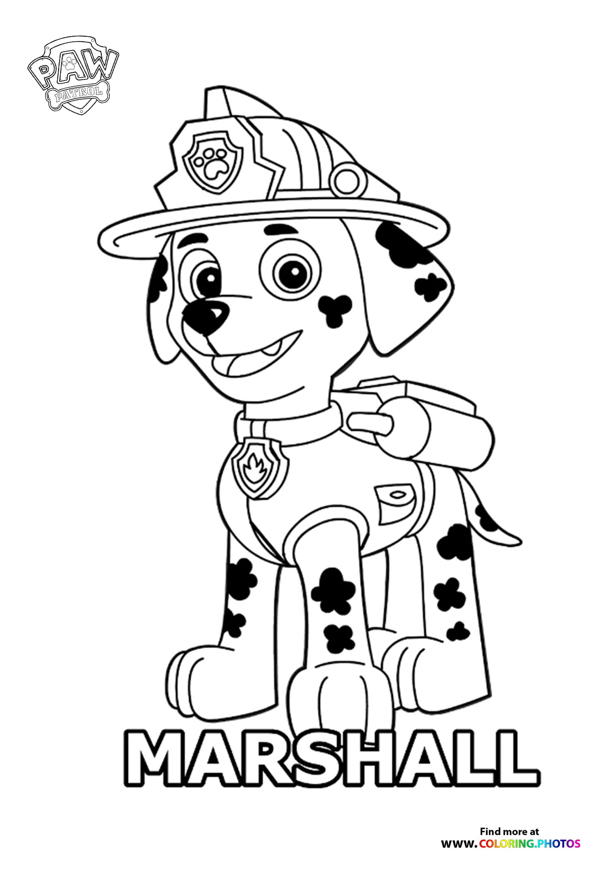 Marshall posing coloring page