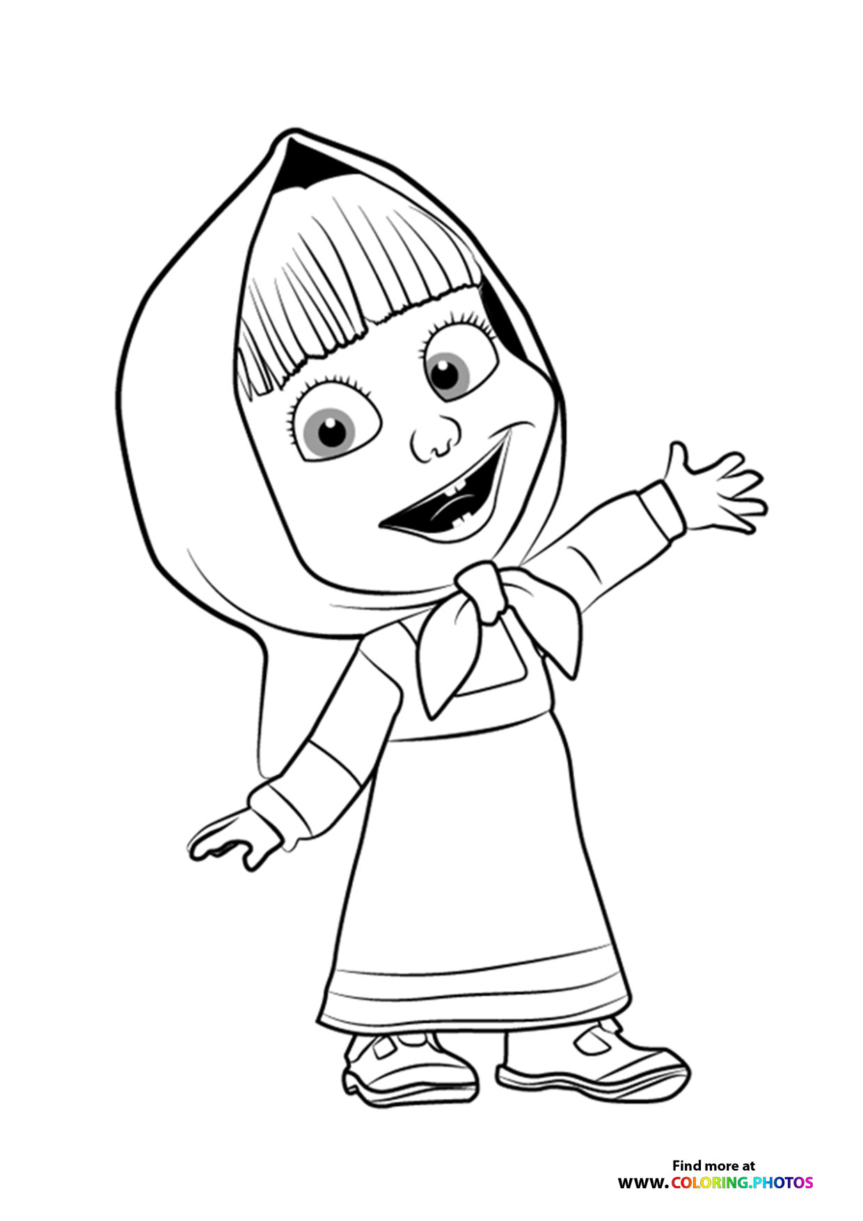 Happy Masha coloring page