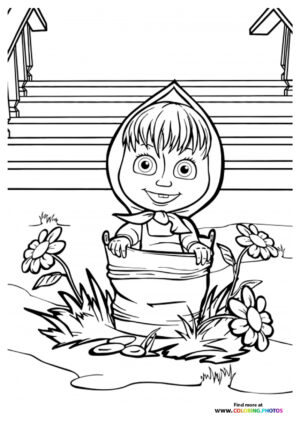 Masha in a bucket