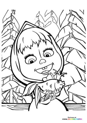 Masha with goldfish