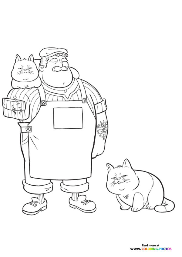 Massimo carrying Maciaveli coloring page