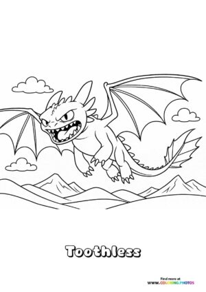 Toothless Flying Over Mountains