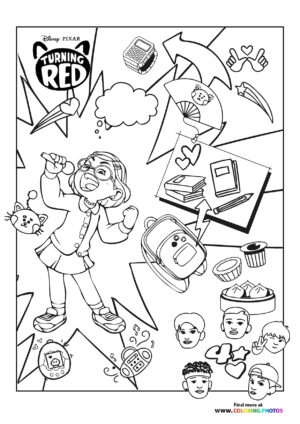 Turning Red Activity Collage