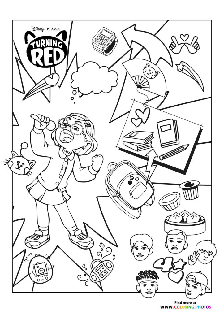 Mei Lee singing coloring page