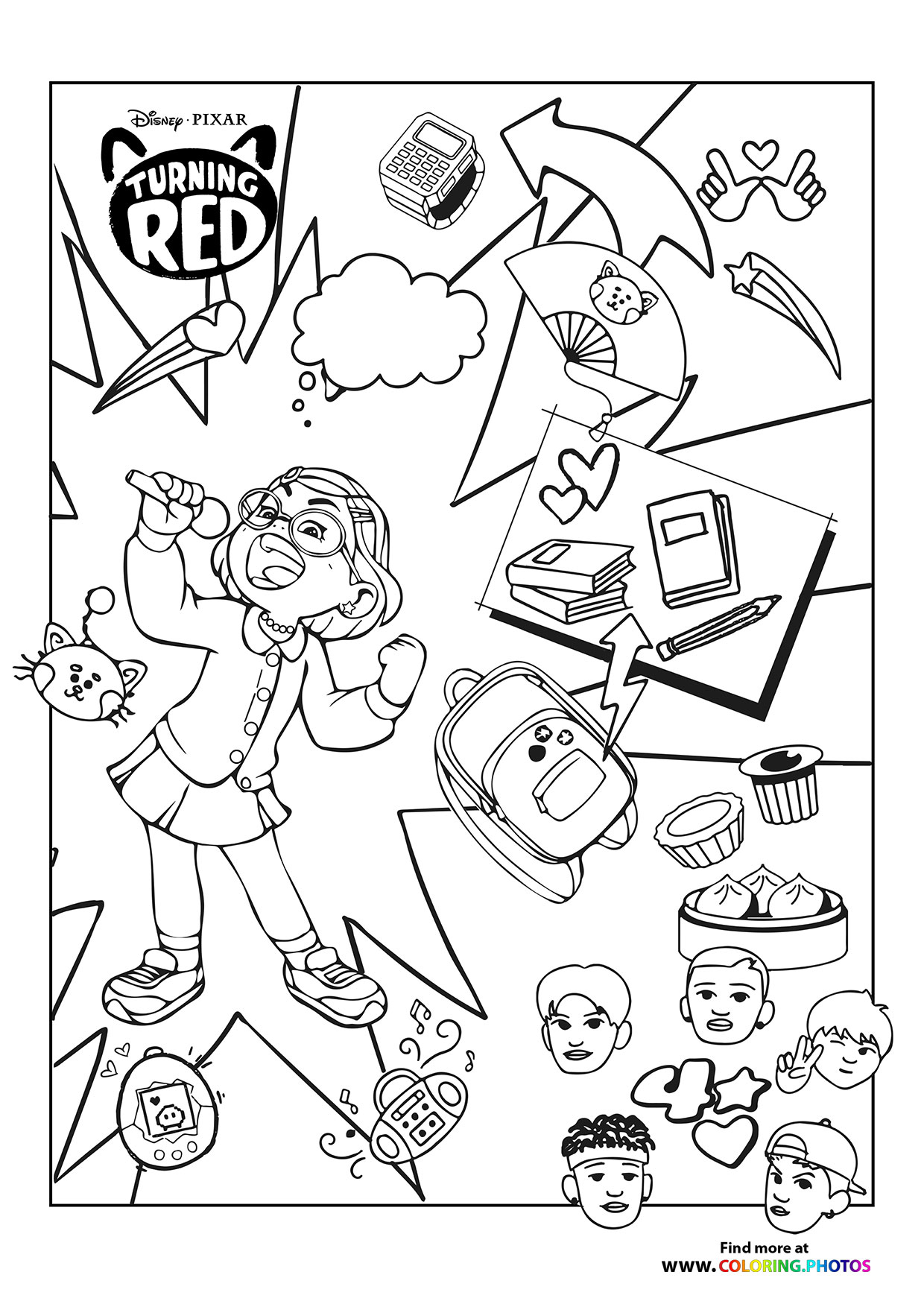 Mei Lee singing coloring page