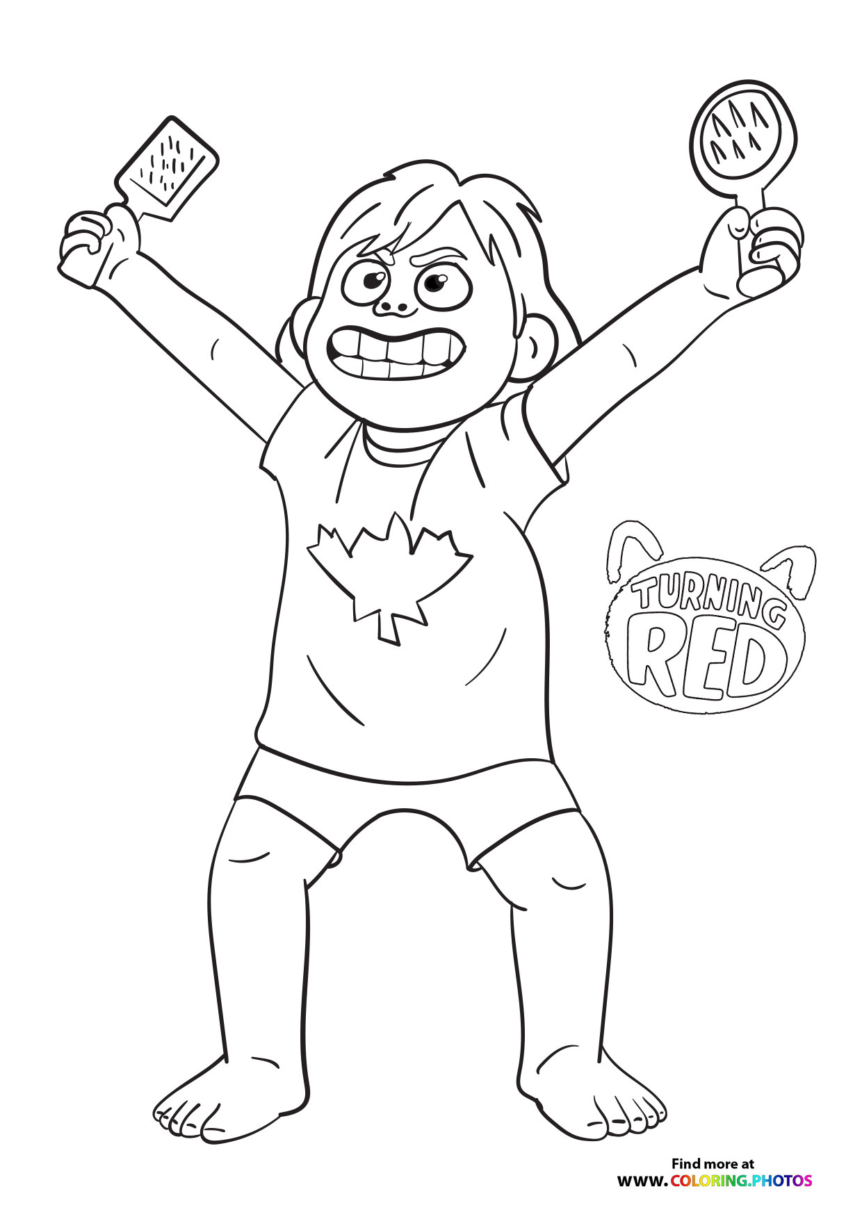 Mei Lee playing with combs coloring page