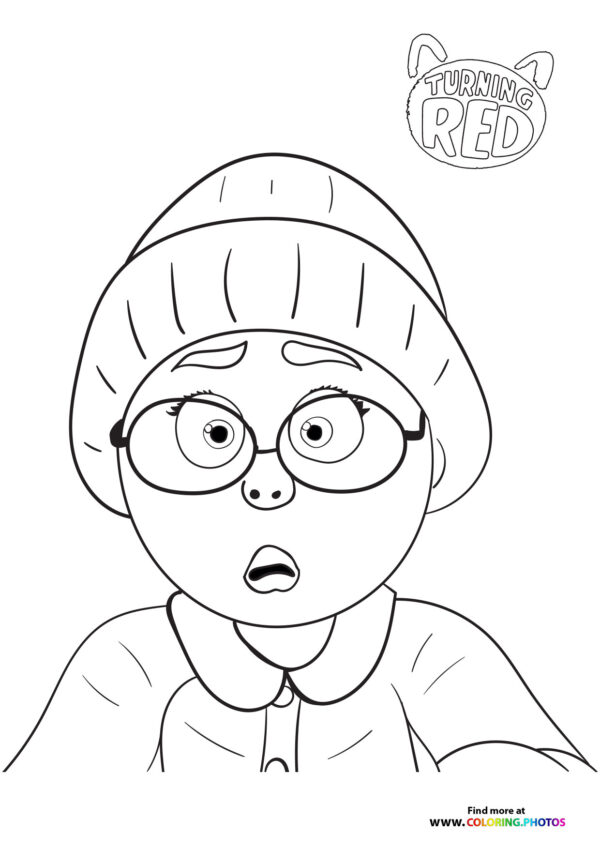 Mei Lee with a hat coloring page