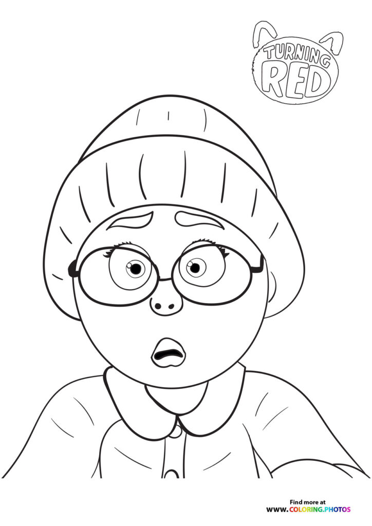 Mei Lee with a hat coloring page