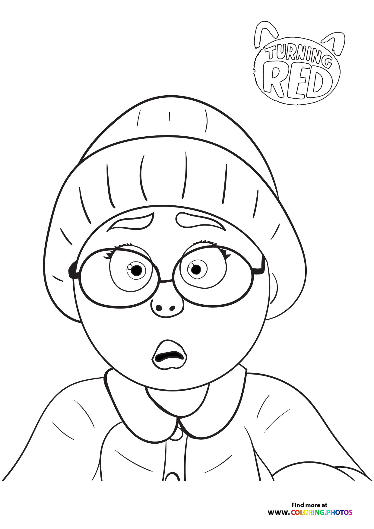 Mei Lee with a hat coloring page