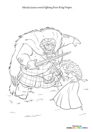 Merida Learns Sword-Fighting from King Fergus