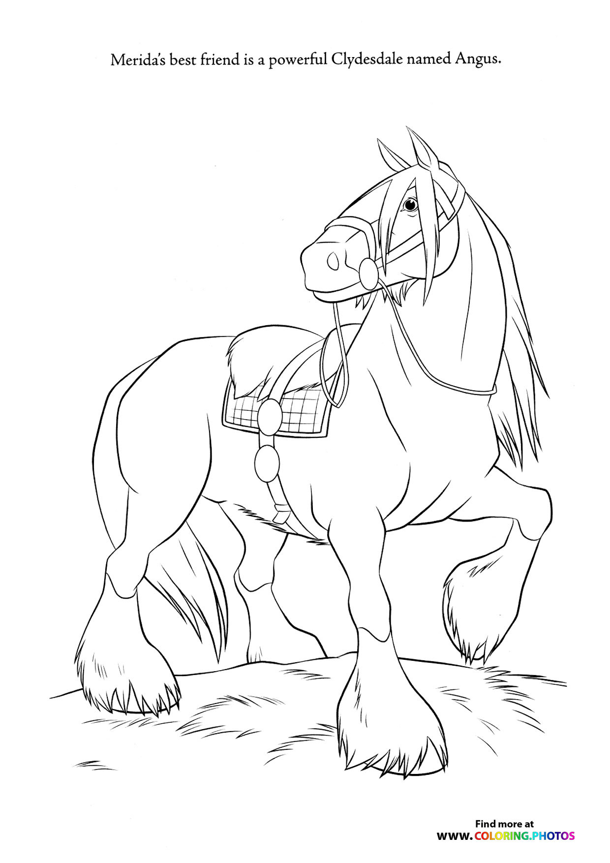 Meridas horse Angus coloring page