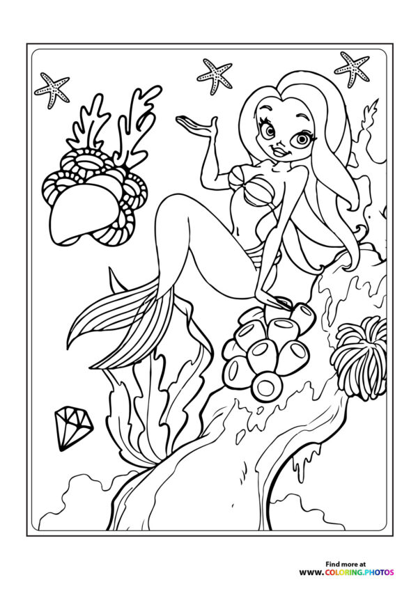 Mermaid on corals