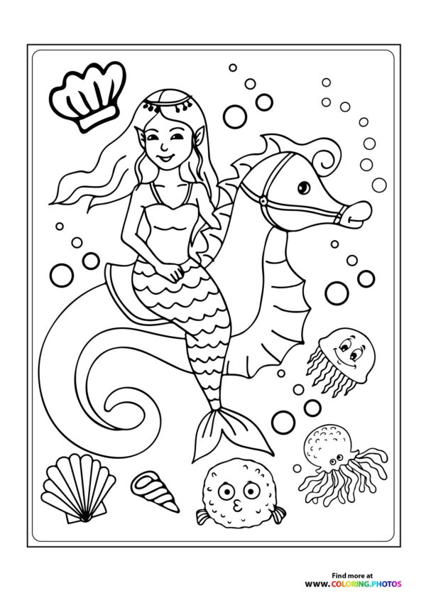 Mermaid on seahorse