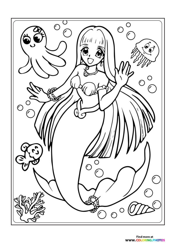 Mermaid waving