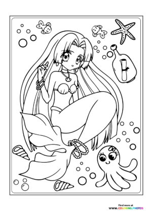Mermaid with long hair