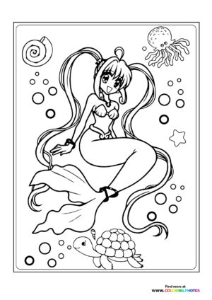 Mermaid with ponytails