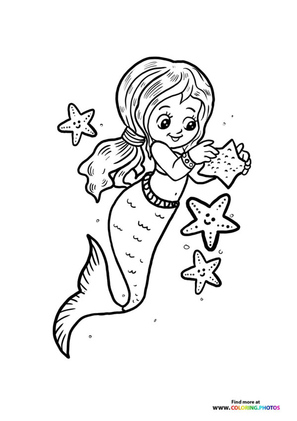 Mermaid with starfish