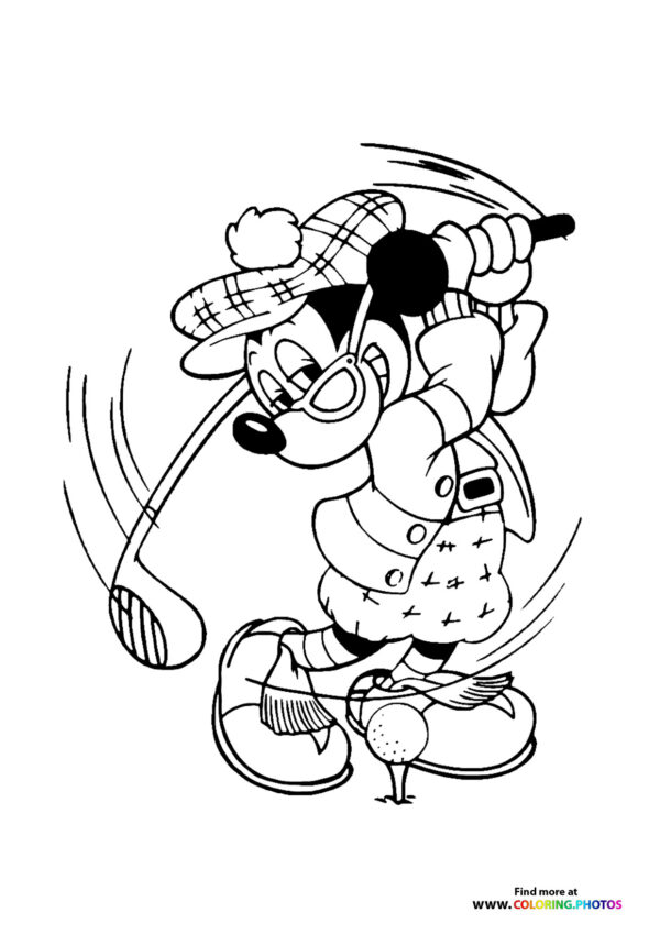 Mickey Mouse golfing