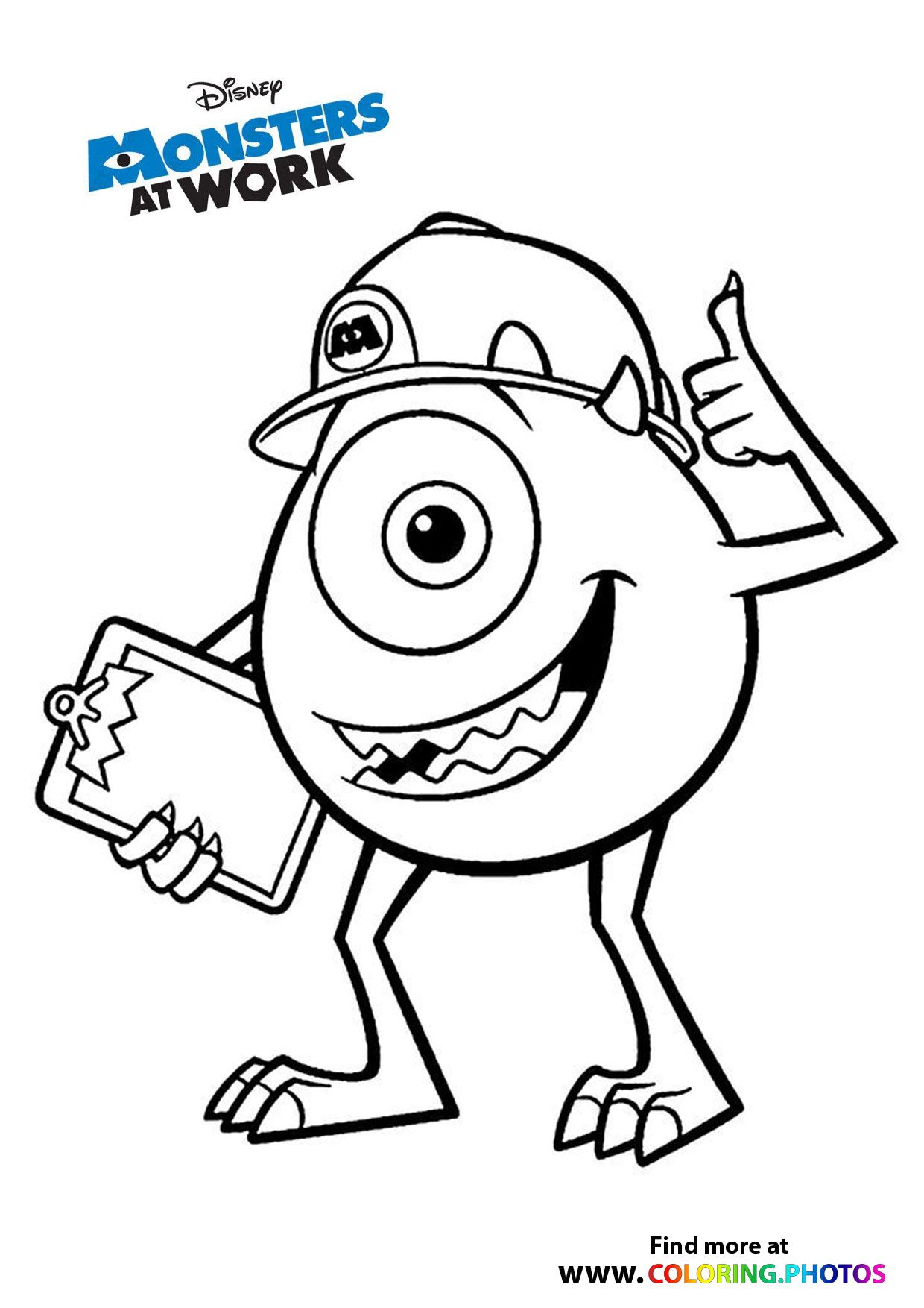 Mike - Monsters at work coloring page