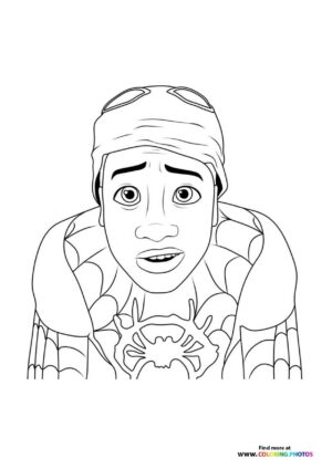 Miles Morales putting on suite