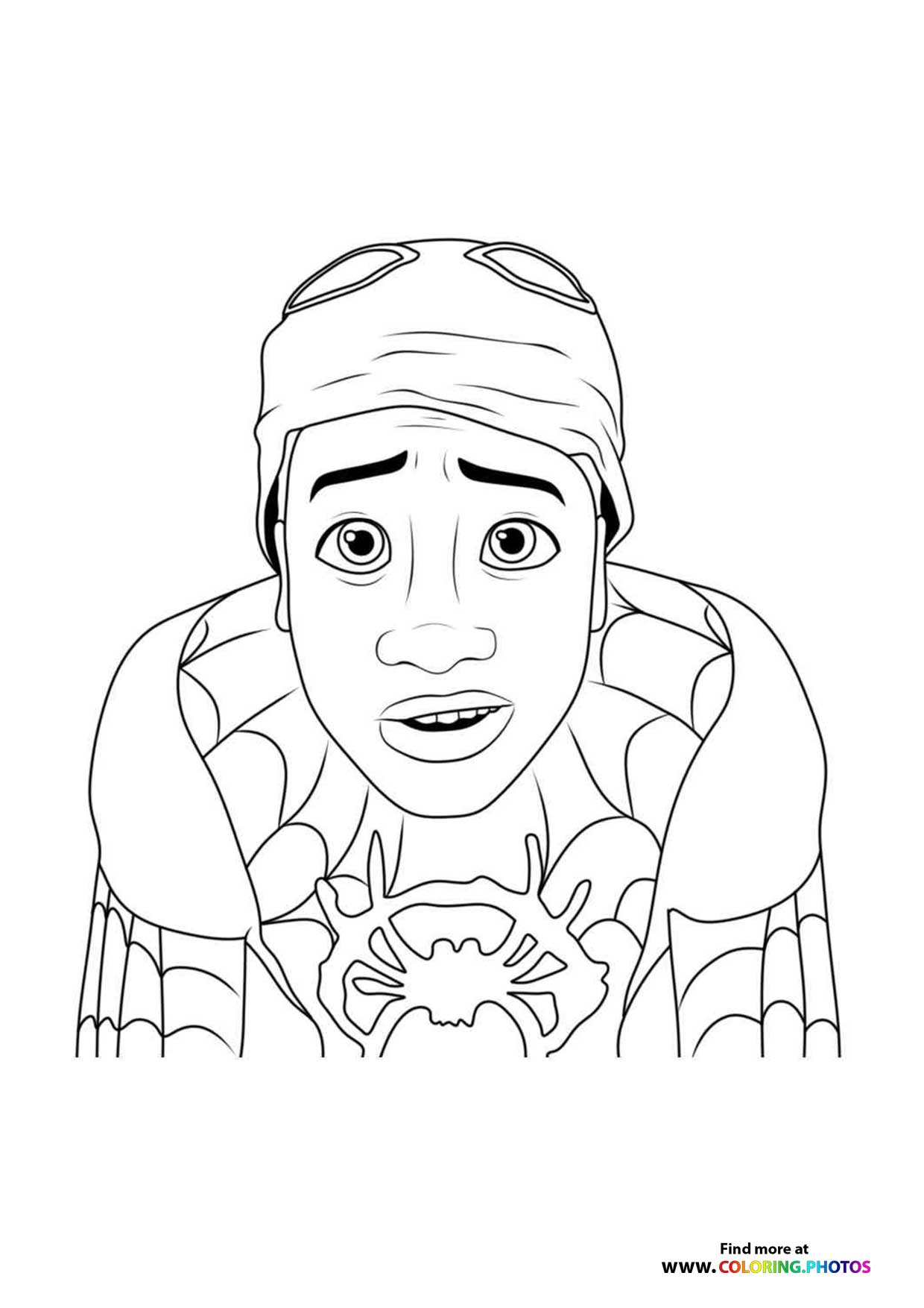 Miles Morales putting on suite