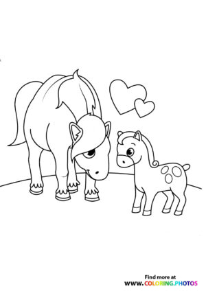 Mama and baby horse