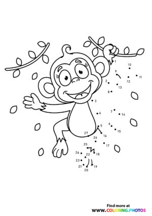 Monkey swinging dot the dots