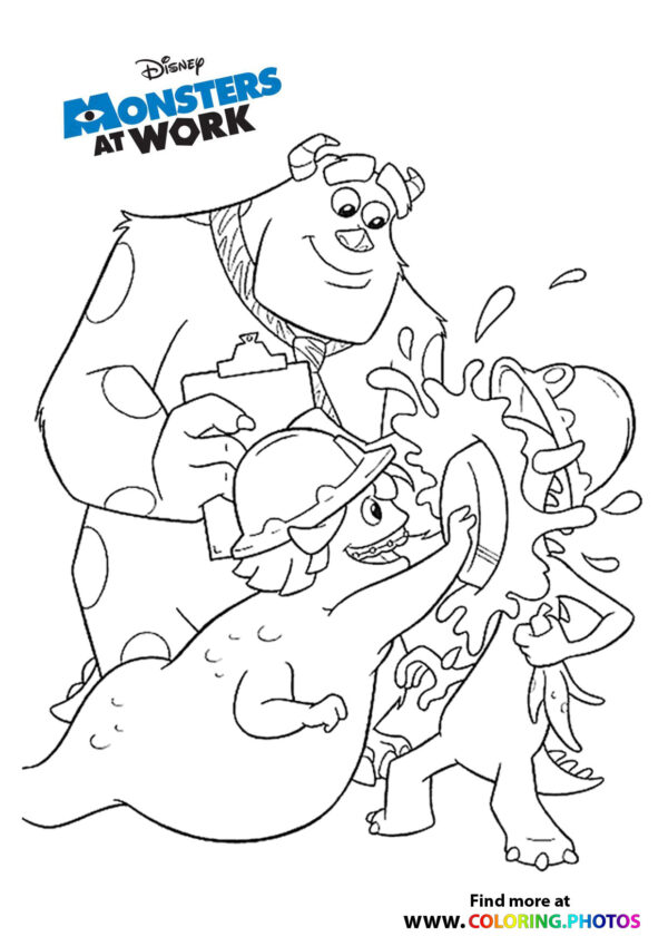 Monsters at work - characters having fun