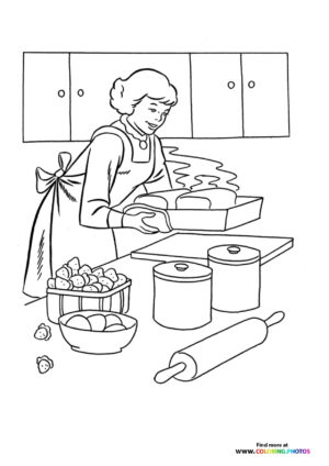Grandmother Preparing Thanksgiving Dinner