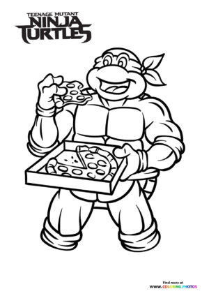 Mutant turtle eating pizza