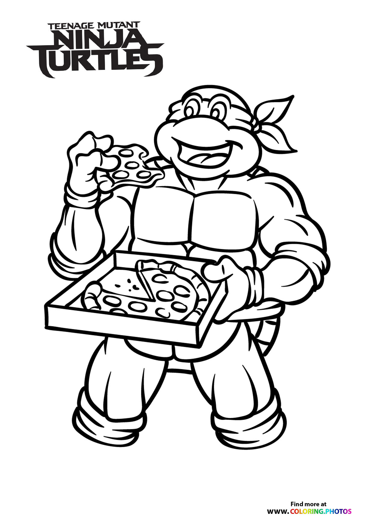 Mutant turtle eating pizza