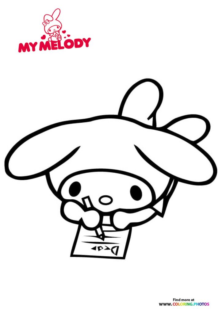 My Melody doing homework