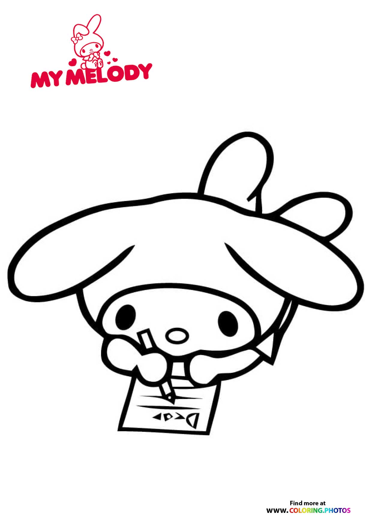 My Melody doing homework