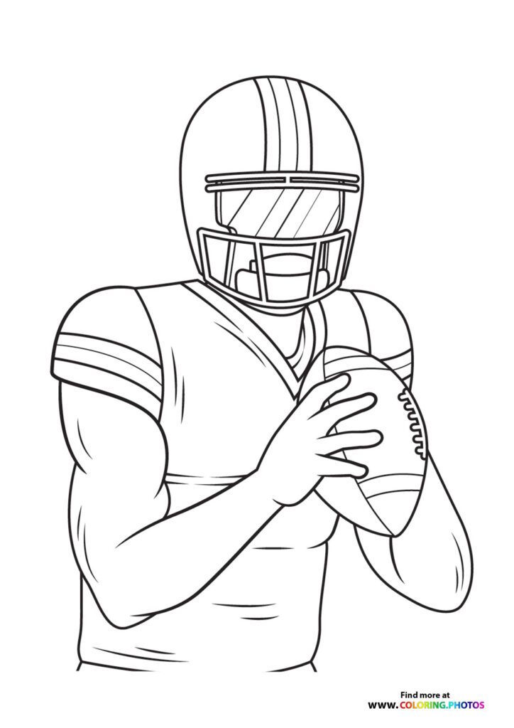 NFL player holding the football coloring page