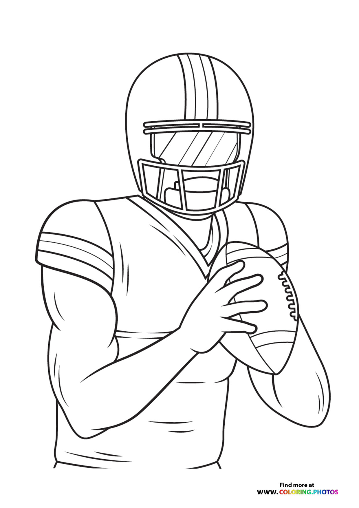 NFL player holding the football coloring page