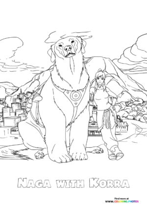 Naga with Korra Legend Of Korra