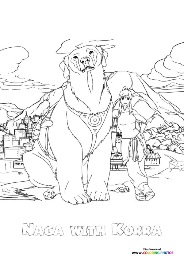 Naga with Korra Legend Of Korra