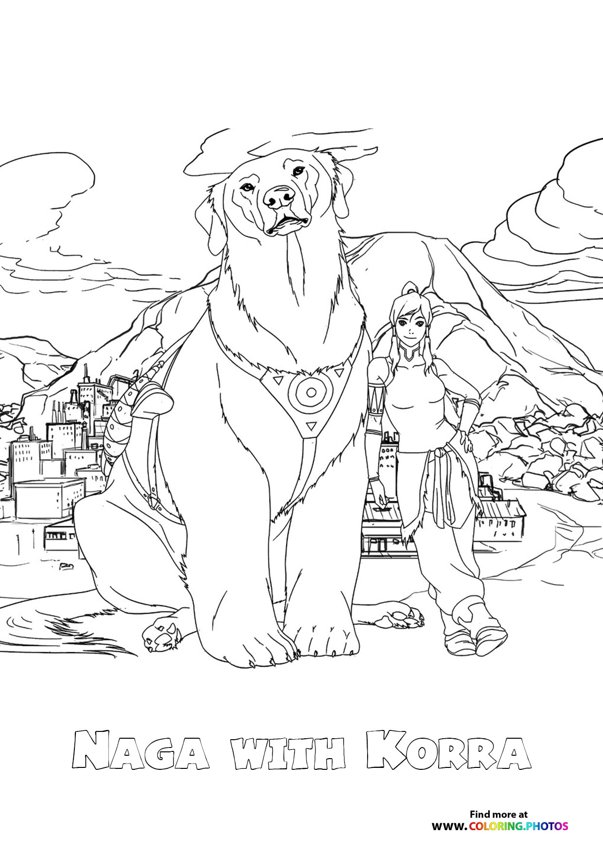 Naga with Korra Legend Of Korra