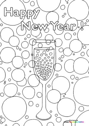Happy New Year Champagne & Bubbles