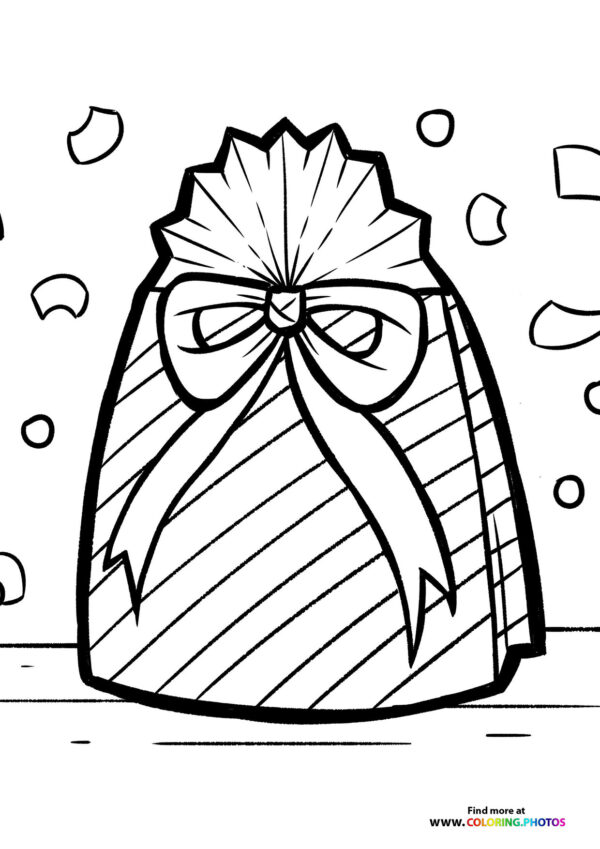 Beutiful Birthday present coloring page