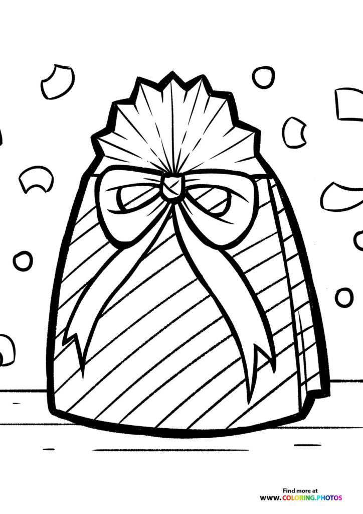 Beutiful Birthday present coloring page